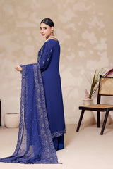 Fiza By Dressline Semi Stitched 3 Piece Chiffon Formals Collection'2025-fiza-semi-stitched-royal-sapphire