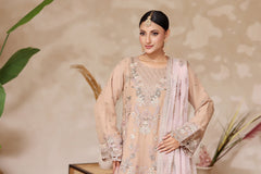 Fiza By Dressline Semi Stitched 3 Piece Chiffon Formals Collection'2025-fiza-semi-stitched-Rosy-Beige