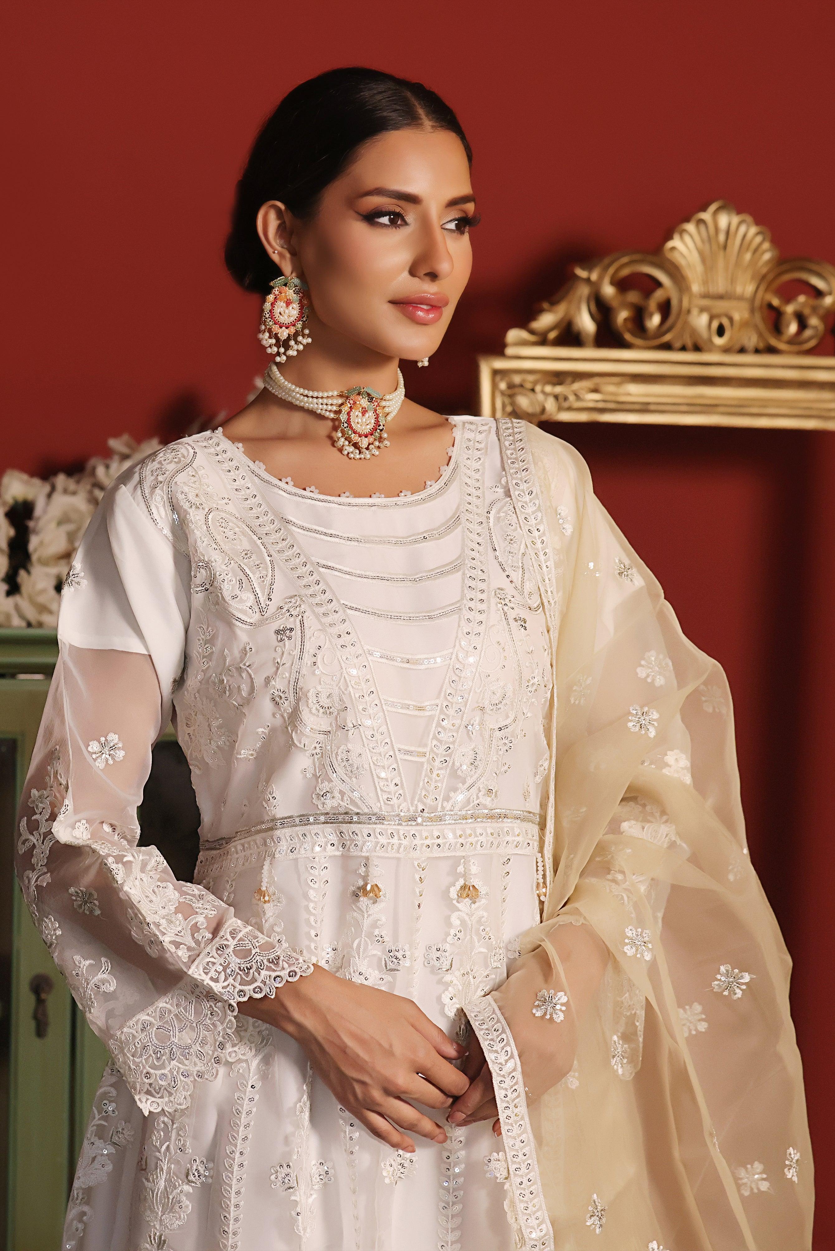 3 PIECE - EMBROIDERED ORGANZA MEXI 648J - Dressline Fabric