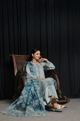 Dressline 3 Piece Emb Chikankari Lawn Suit 537