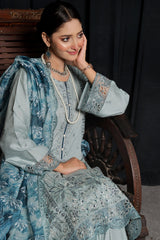 Dressline 3 Piece Emb Chikankari Lawn Suit 537