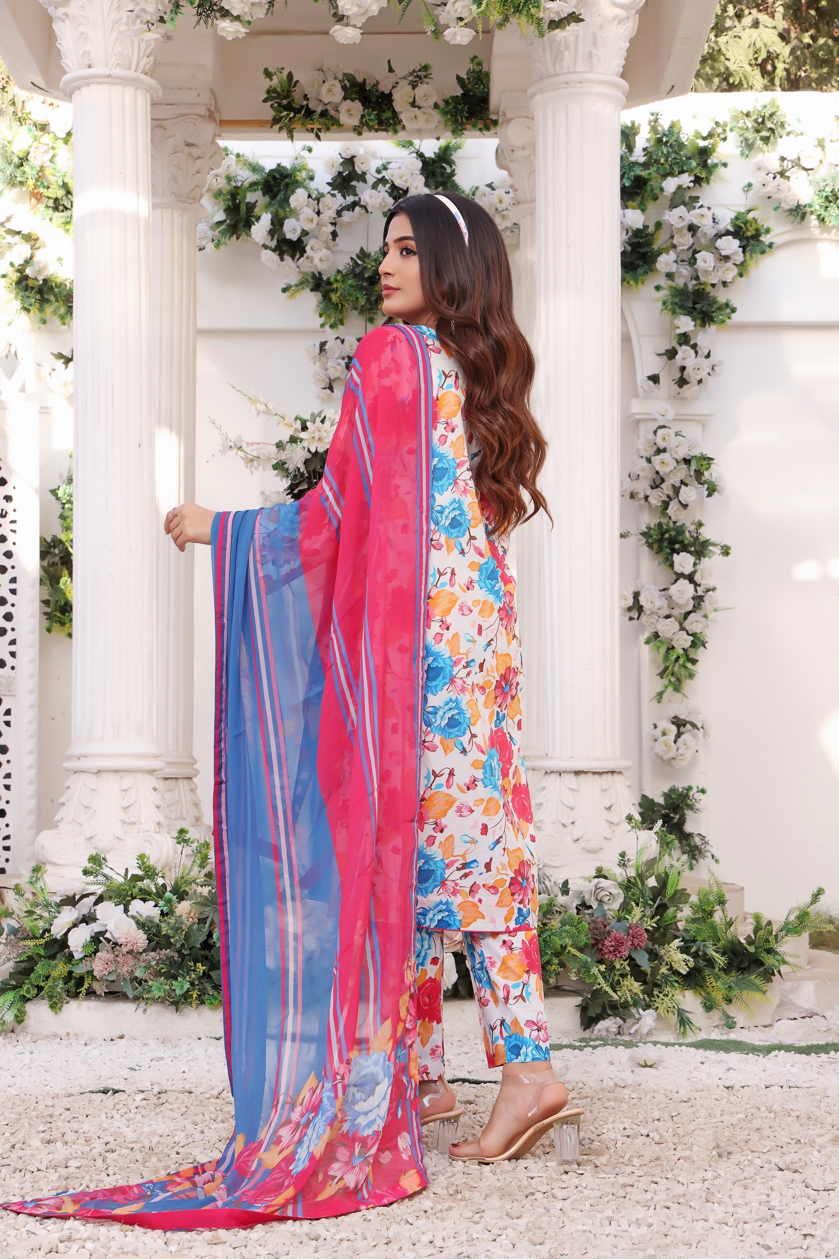 Feathers Unstitched 3 Piece Summer Collection-AFSANA-FT192