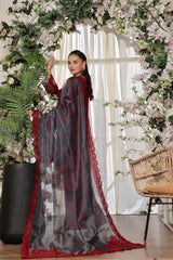 Dressline New Semi Stitched 3 Pcs Premium Dyed Lawn Fancy Full Chikankari With Sequence Emb Collection