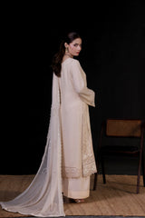 Saffron By Dressline Stitched 3 Piece Luxury Chiffon Formals Collection'2025-saffron-chiffon-crmwhite-3pcStitched