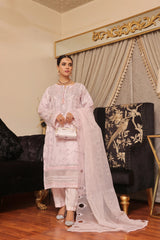 Dressline Semi Stitched 3 Pc Emb Luxury Organza Clutches Collection