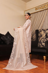 Haleema By Dressline Semi Stitched 3 Piece Organza Formals Collection'2025-haleema-L-semi-Stitched-beige