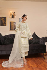 Dressline Semi Stitched 3 Pc Emb Luxury Organza Clutches Collection