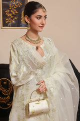 Dressline Semi Stitched 3 Pc Emb Luxury Organza Clutches Collection