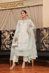 Dressline Semi Stitched 3 Pc Emb Luxury Organza Clutches Collection