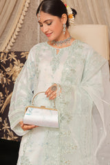 Dressline Semi Stitched 3 Pc Emb Luxury Organza Clutches Collection