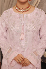 Haleema By Dressline Semi Stitched 3 Piece Organza Formals Collection'2025-haleema-L-semi-Stitched-pink