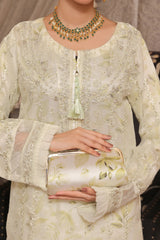 Dressline Semi Stitched 3 Pc Emb Luxury Organza Clutches Collection