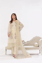 Dressline New Un Stitched 3 Pcs Premium Chikankari Emb Check Lawn Digital Printed Collection