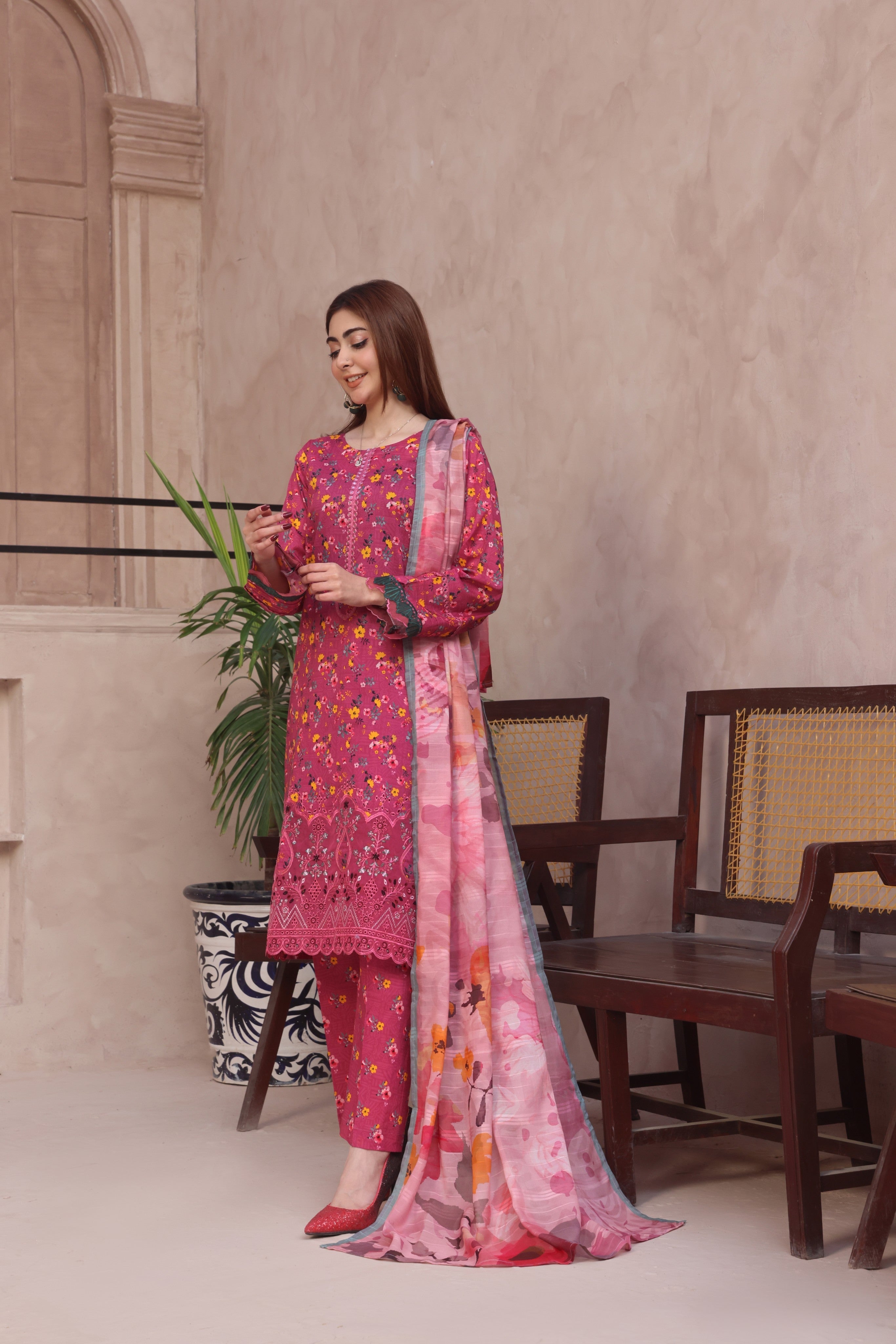 Dressline Zobia Unstitched 3 Piece Chikankari & Cutwork Emb Lawn Collection
