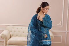 Sharjeena By Dressline Semi Stitched 3 Piece Organza Formals Collection'2025-sharjeena-D-semi-Stitched-blue