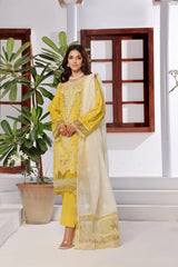 Dressline New Un Stitched 3 Pcs Premium Emb Chikankari Doriya Lawn Collection