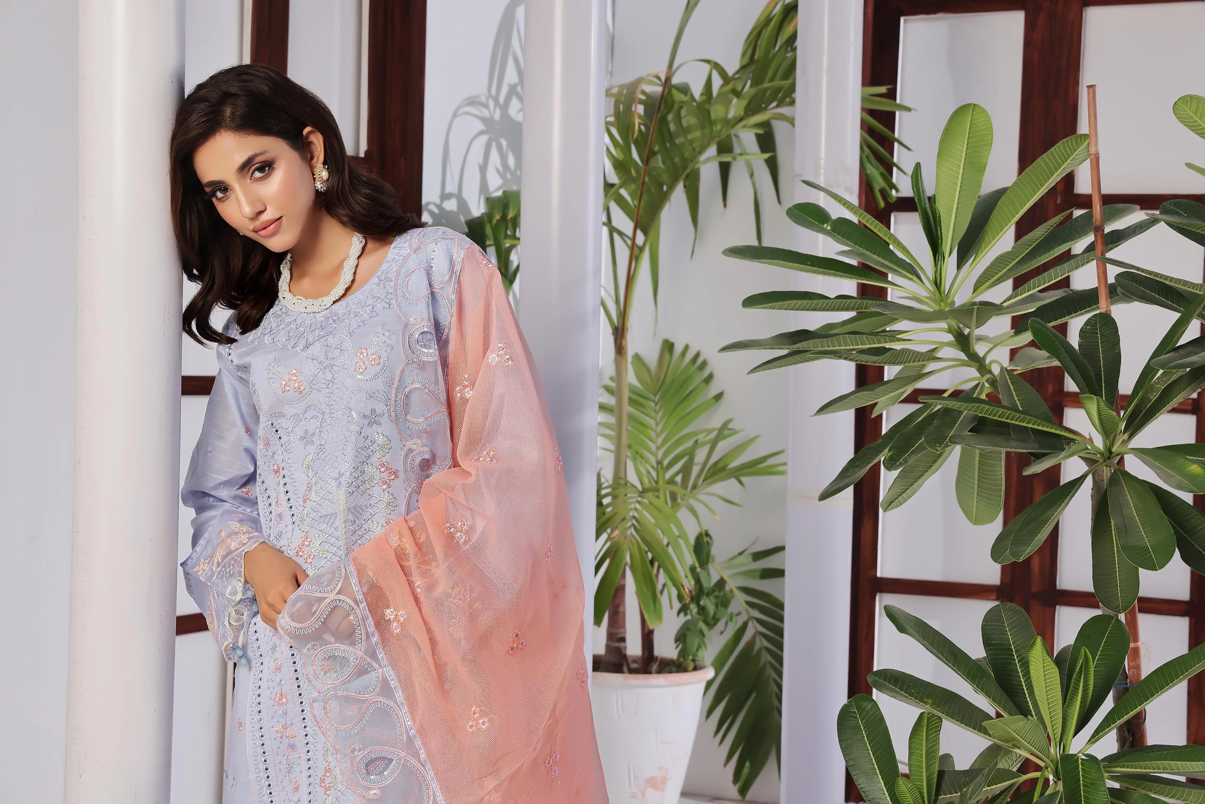 Dressline New Un Stitched 3 Pcs Premium Emb Chikankari Doriya Lawn Collection