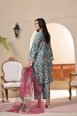 Dressline 3 Piece Emb Laserkari Lawn Suit 543