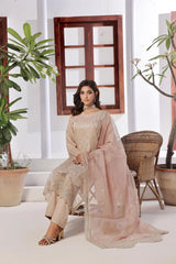 Dressline New Un Stitched 3 Pcs Premium Emb Chikankari Doriya Lawn Collection