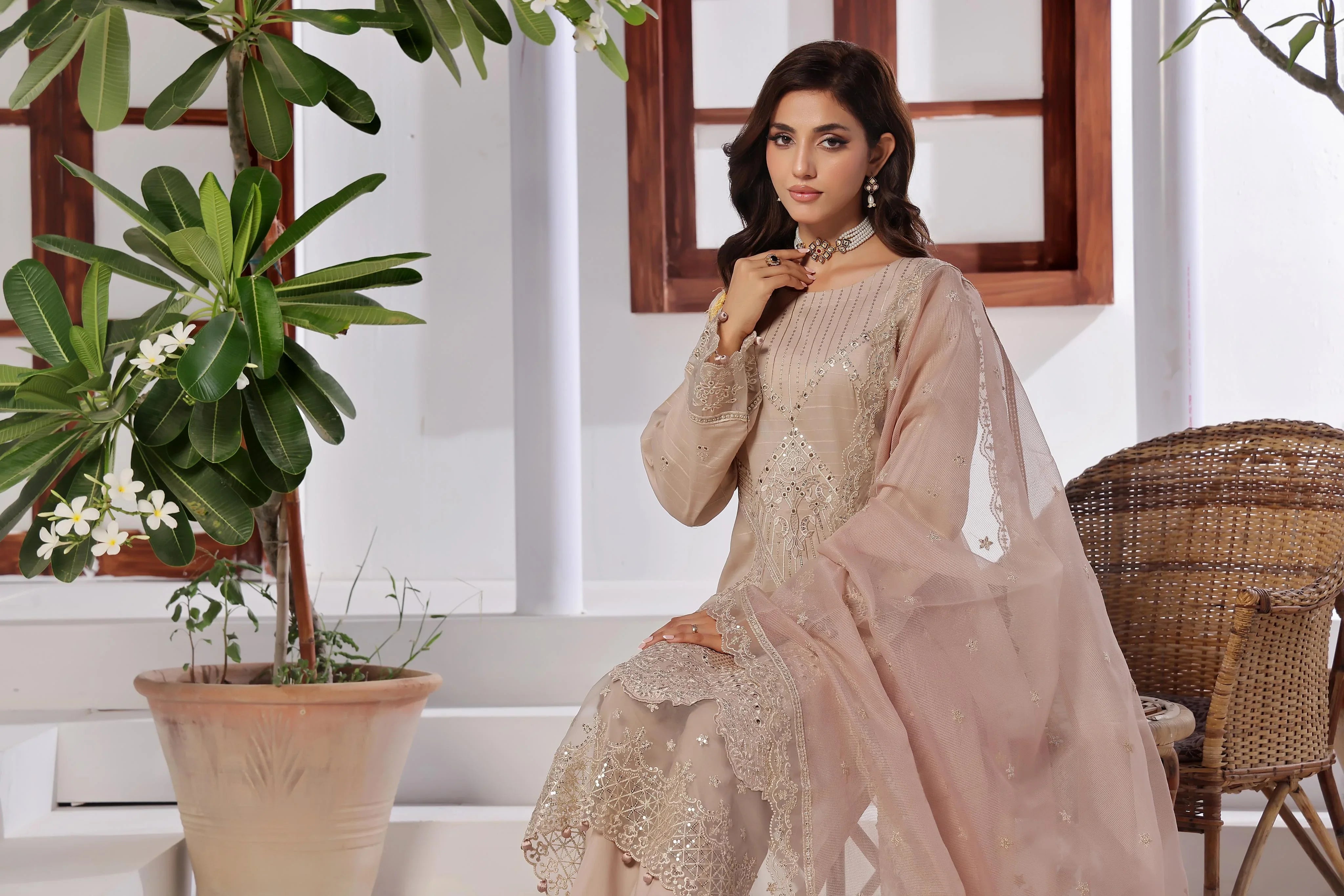 Dressline New Un Stitched 3 Pcs Premium Emb Chikankari Doriya Lawn Collection