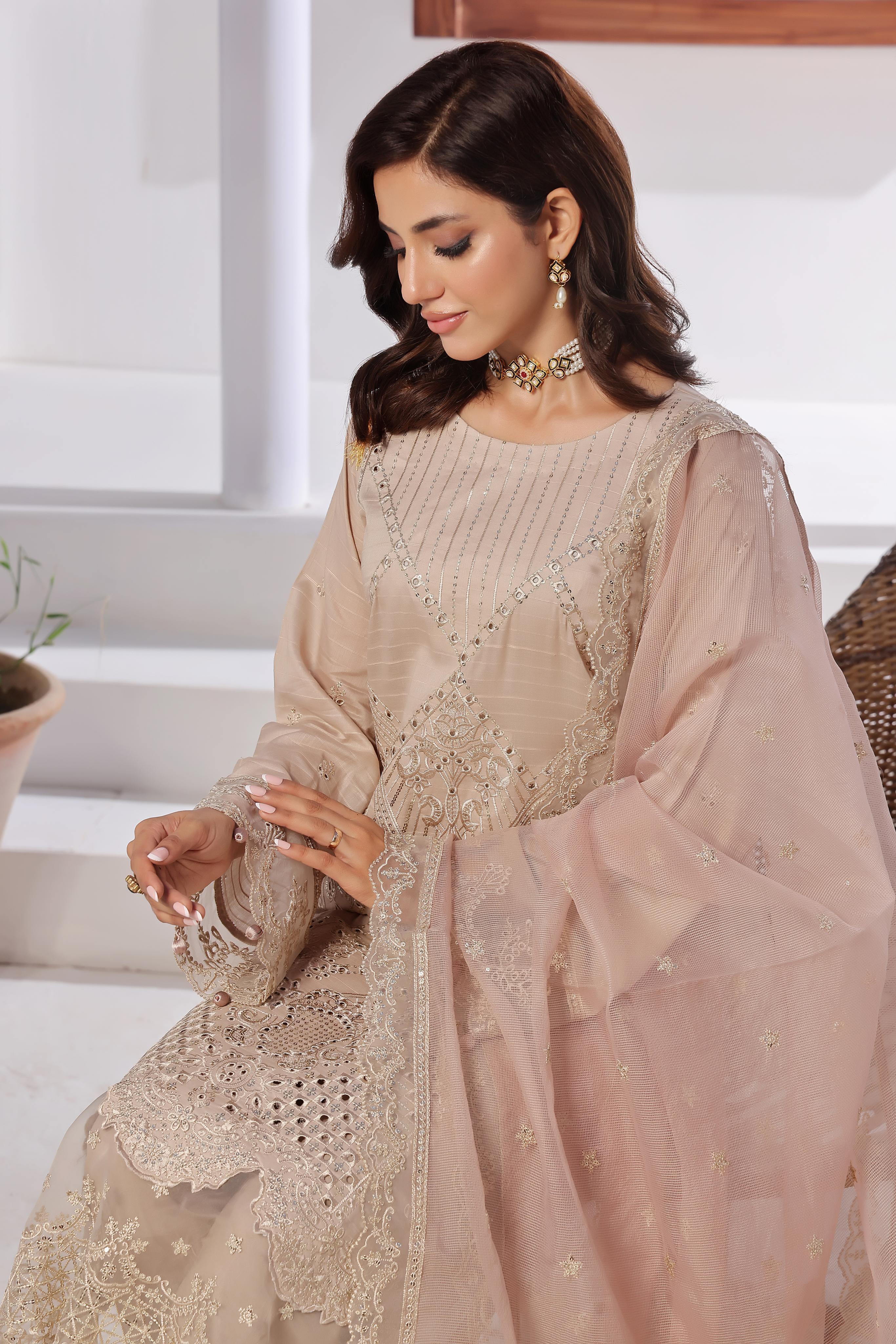 Dressline New Un Stitched 3 Pcs Premium Emb Chikankari Doriya Lawn Collection