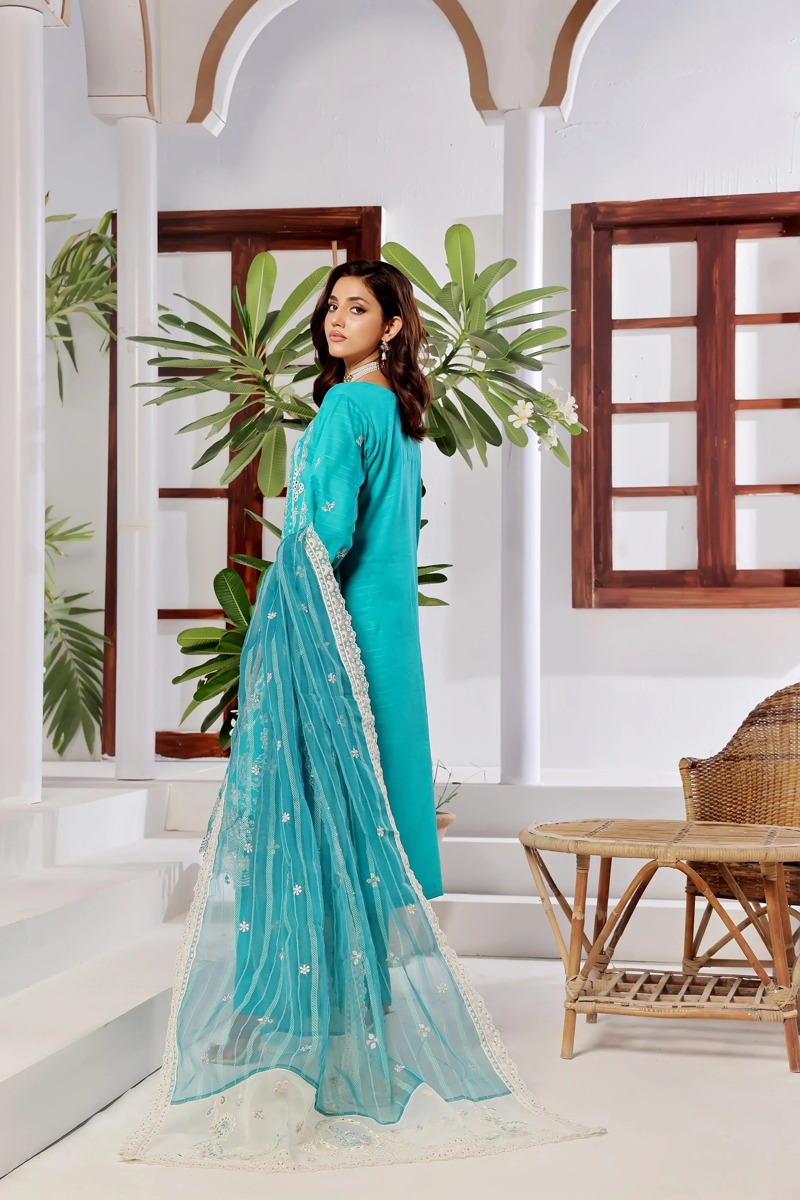 Dressline New Un Stitched 3 Pcs Premium Emb Chikankari Doriya Lawn Collection