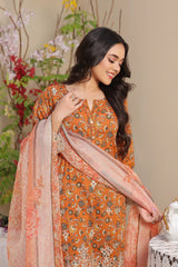 Dressline 3 Piece Emb Laserkari Lawn Suit 543