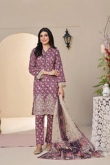 Dressline 3 Piece Emb Laserkari Lawn Suit 543