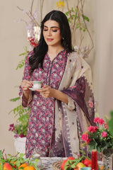 Dressline 3 Piece Emb Laserkari Lawn Suit 543