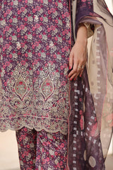 Dressline 3 Piece Emb Laserkari Lawn Suit 543