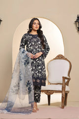 Dressline 3 Piece Emb Laserkari Lawn Suit 543