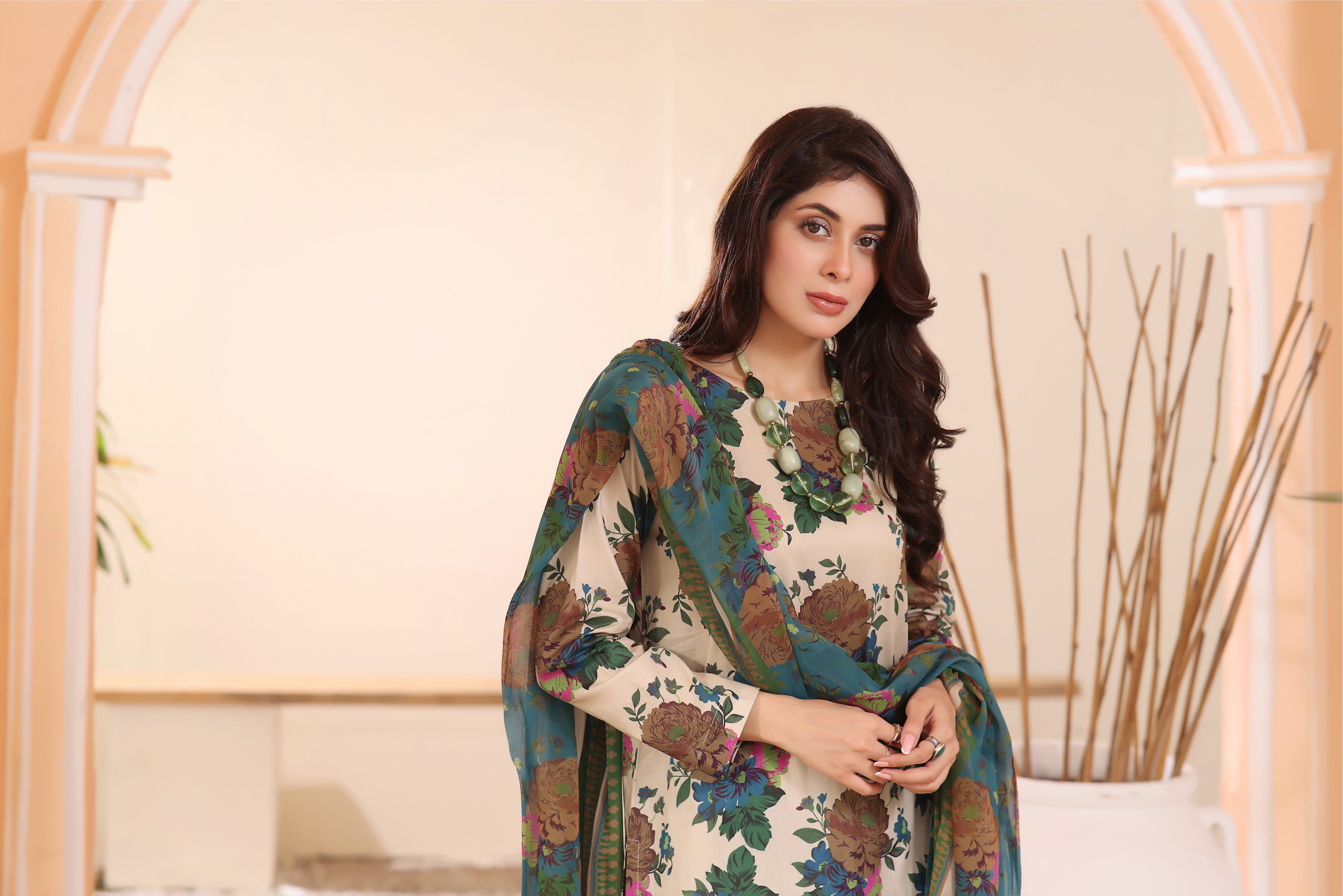 Feathers Unstitched 3 Piece Summer Collection-AQUA-FT229