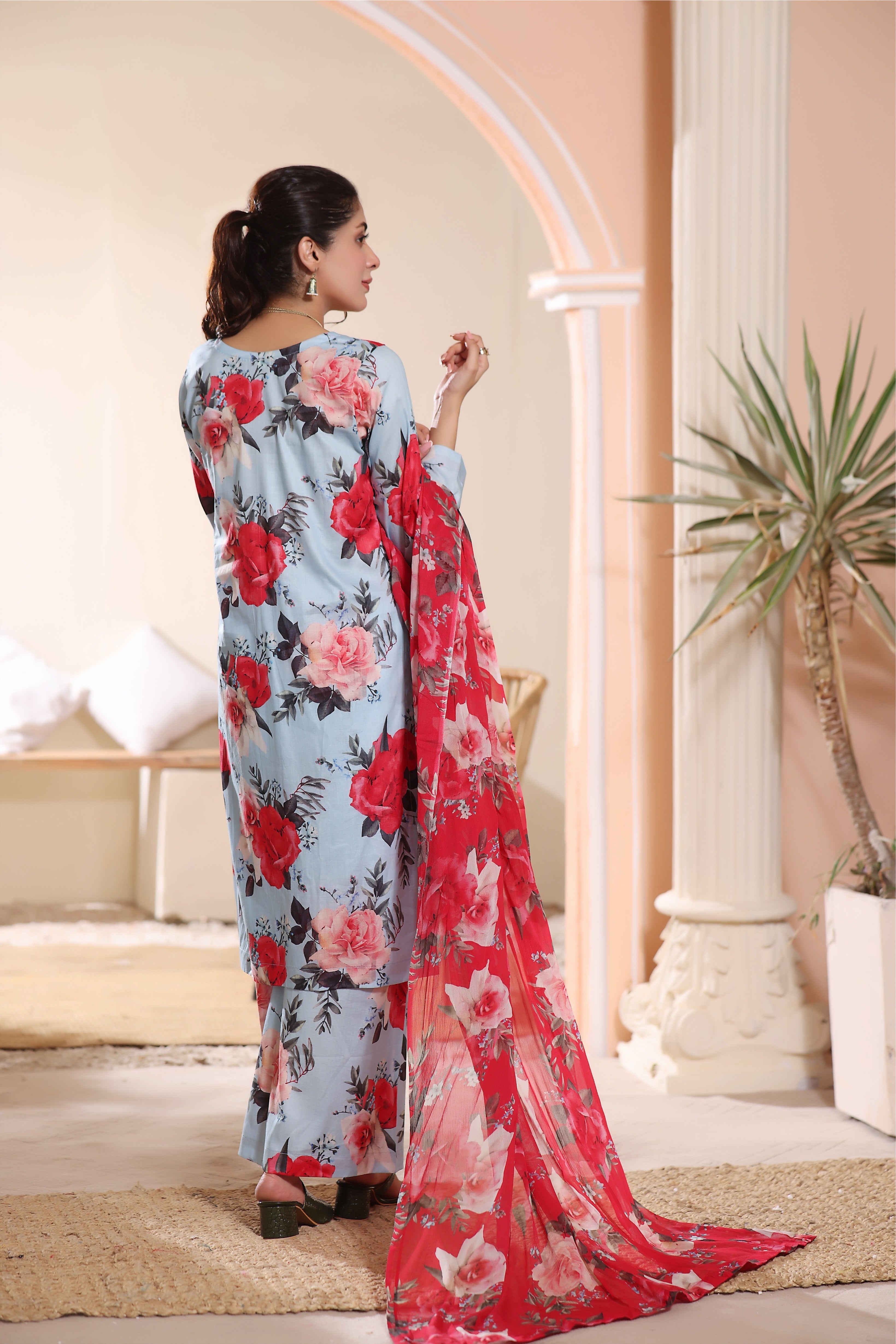 Feathers Unstitched 3 Piece Summer Collection-SEA DEW-FT235