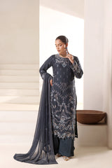 Samara By Dressline Semi Stitched 3 Piece Luxury Chiffon Formals Collection'2025-samara-semi-stitched-chiffon-DkGray