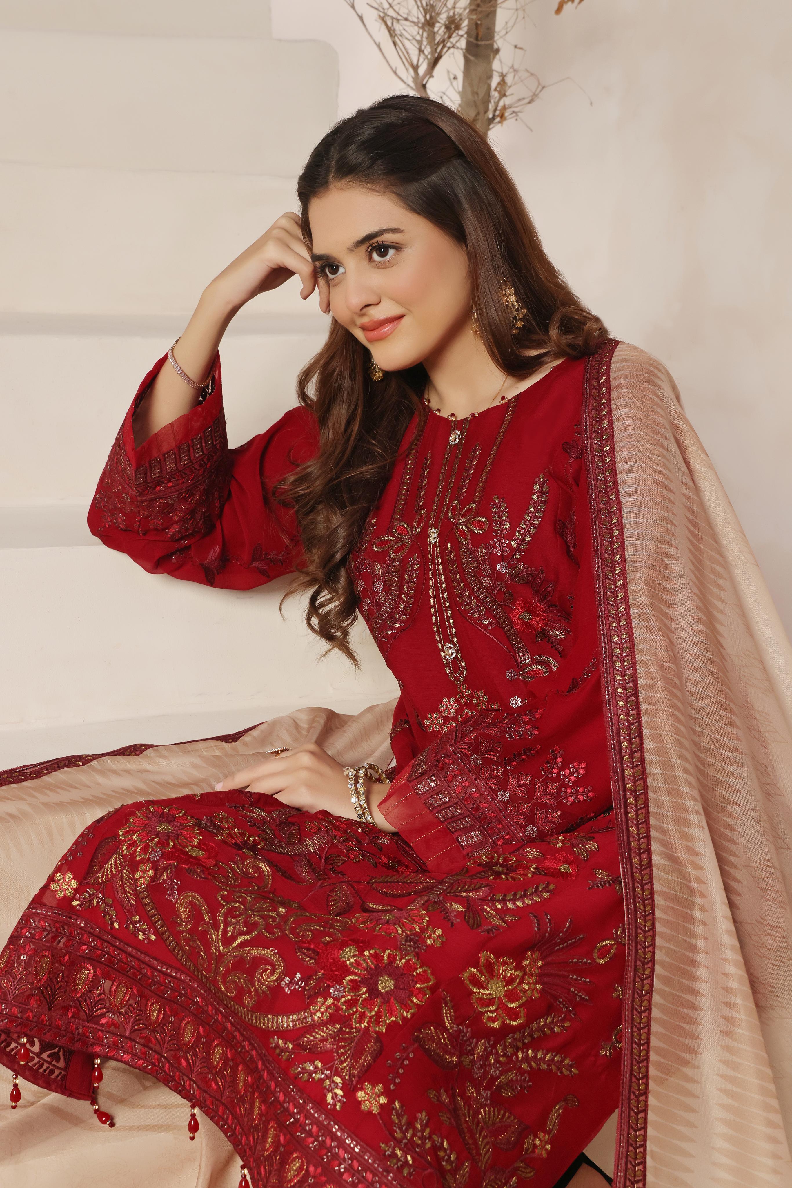 Dressline Launching New Semi Stitched 3 Pcs Emb Luxury Chiffon Collection