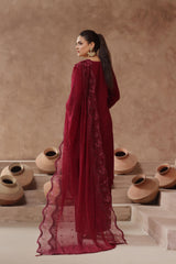 Dressline Luxury Emb Chiffon 3 Piece Suit Festive Wear Semi Stitched Elegance