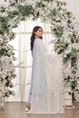 Dressline New Semi Stitched 3 Pcs Premium Dyed Lawn Fancy Full Chikankari With Sequence Emb Collection