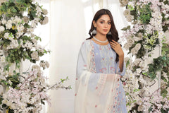 Dressline New Semi Stitched 3 Pcs Premium Dyed Lawn Fancy Full Chikankari With Sequence Emb Collection