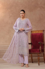 Dressline Luxury Emb Chiffon 3 Piece Suit Festive Wear Semi Stitched Elegance