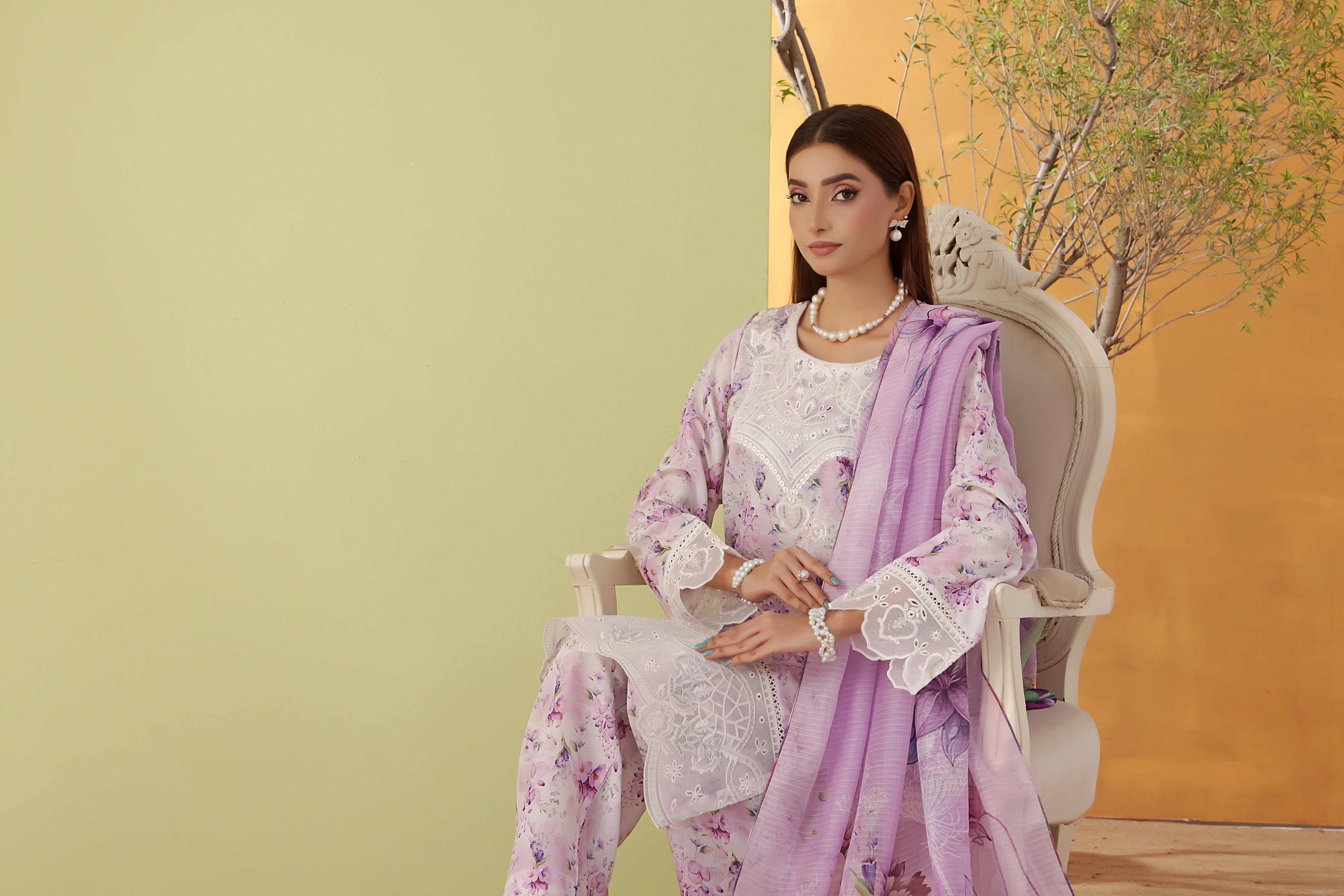 Dressline Noray Stitched 3 Piece Luxury Emb Pp Staple Collection
