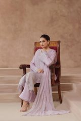 Dressline Luxury Emb Chiffon 3 Piece Suit Festive Wear Semi Stitched Elegance
