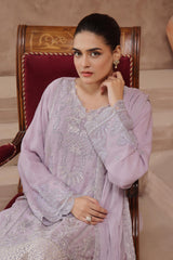 Dressline Luxury Emb Chiffon 3 Piece Suit Festive Wear Semi Stitched Elegance