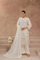 Dressline Luxury Emb Chiffon 3 Piece Suit Festive Wear Semi Stitched Elegance 2025