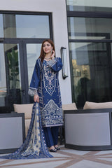 Dressline New Semi Stitched 3 Pcs Premium Dyed Lawn Fancy Full Chikankari With Sequence Emb Collection