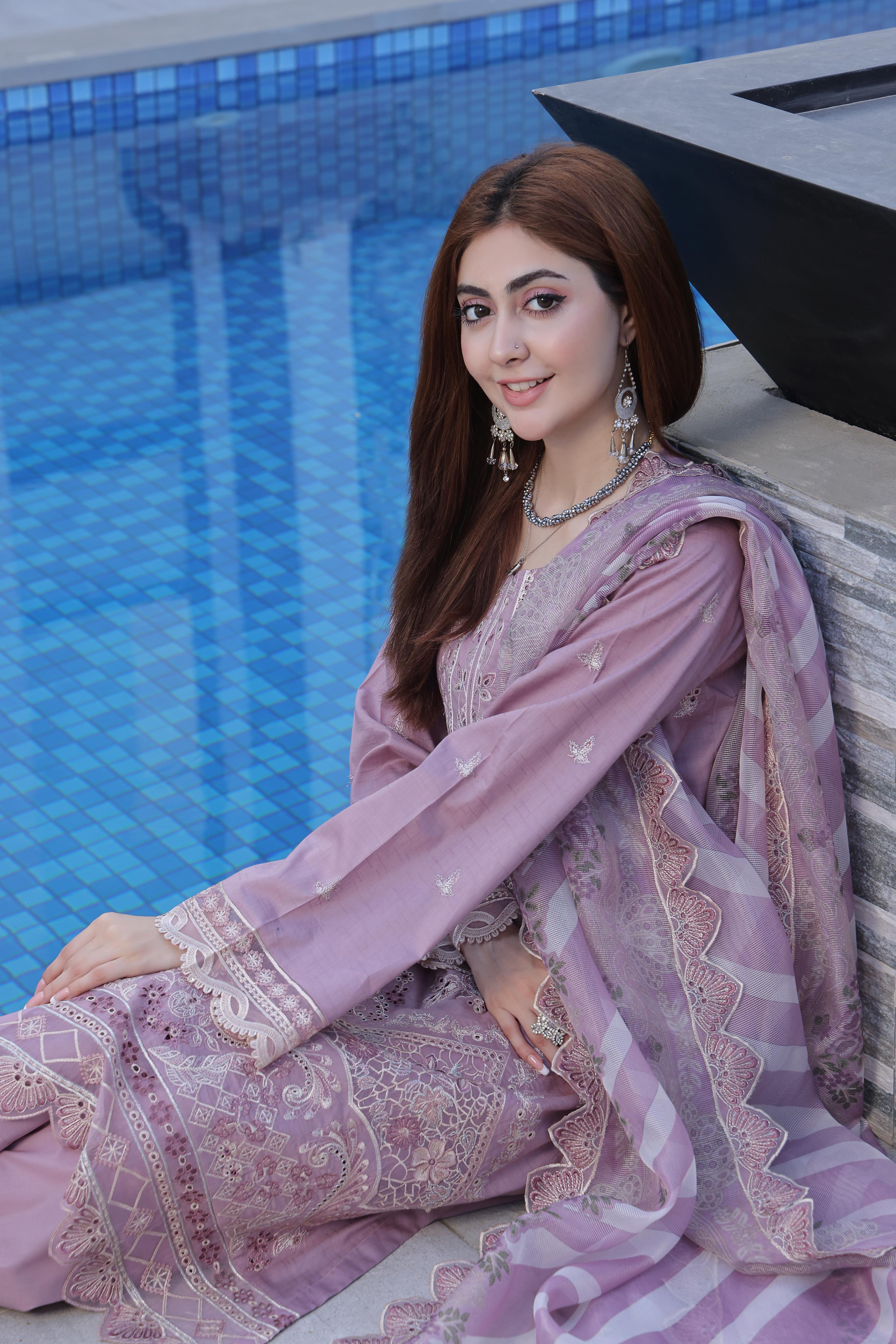 Dressline New Semi Stitched  3 Pcs Premium Emb Chikankari& Laserkari Jacquard Lawn Collection