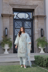Dressline New Semi Stitched  3 Pcs Premium Emb Chikankari& Laserkari Jacquard Lawn Collection