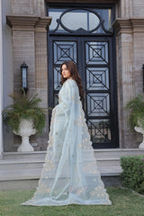 Dressline New Semi Stitched  3 Pcs Premium Emb Chikankari& Laserkari Jacquard Lawn Collection