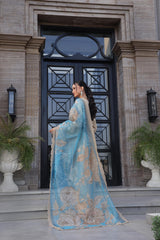 Dressline New Semi Stitched  3 Pcs Premium Emb Chikankari& Laserkari Jacquard Lawn Collection