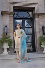 Dressline New Semi Stitched  3 Pcs Premium Emb Chikankari& Laserkari Jacquard Lawn Collection