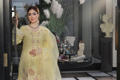 Dressline New Semi Stitched  3 Pcs Premium Emb Chikankari& Laserkari Jacquard Lawn Collection